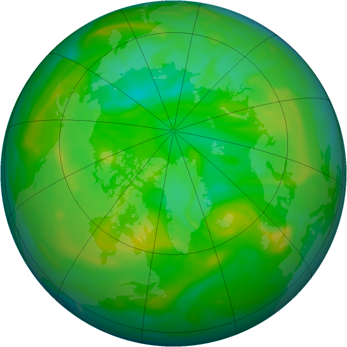 Arctic ozone map for 04 July 2005